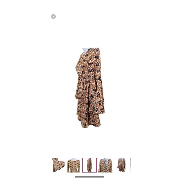 Altar'd State Cream Floral Bell Sleeves Boho Mini Dress Hippie Free People S - Picture 5 of 8